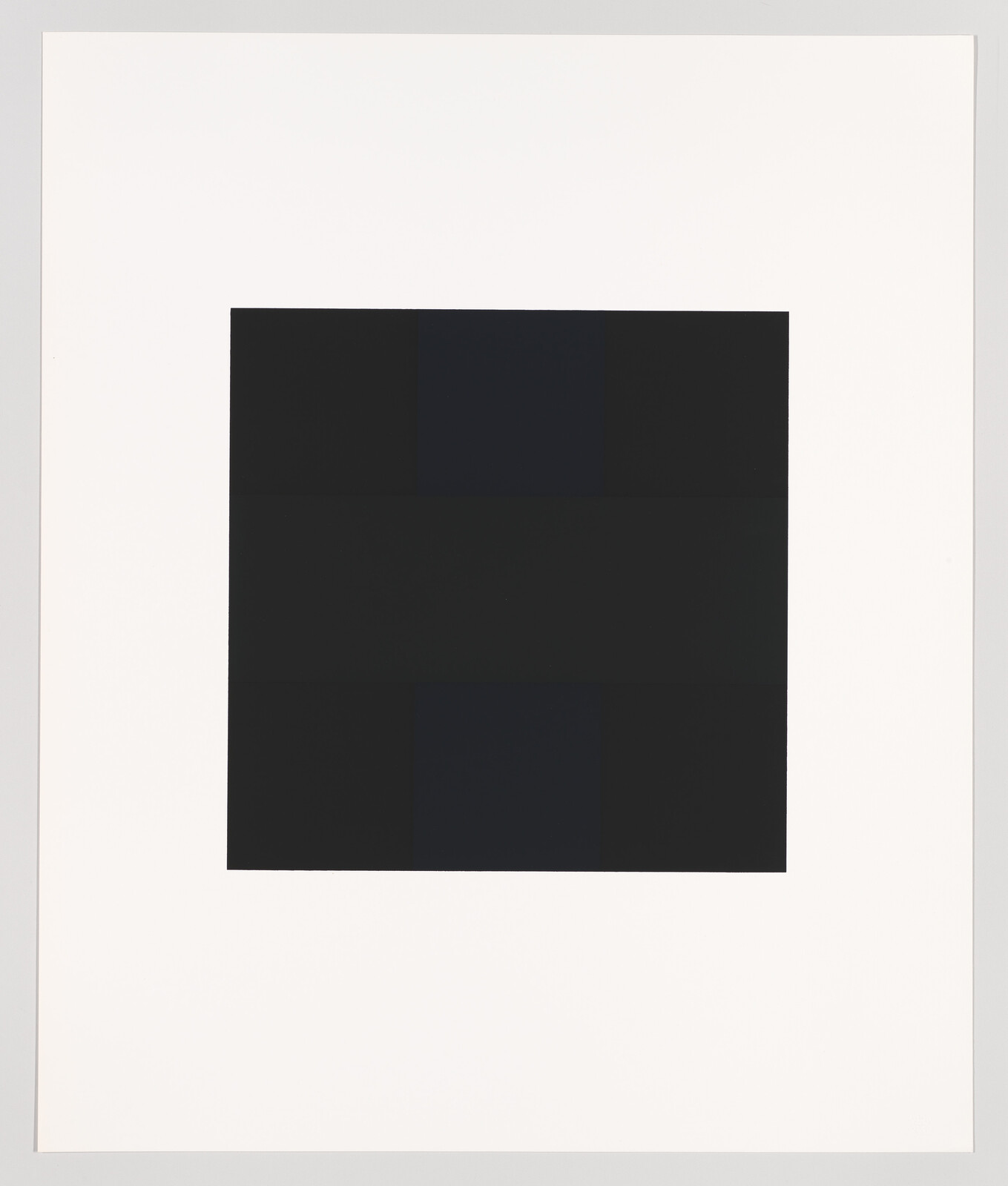 Large black square composed of nine dark rectangles centered on a white background.