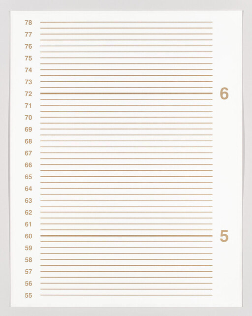 Lined sheet with numbered rows from 55 to 78 and large margin numbers 5 and 6.