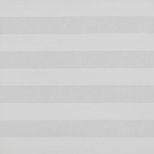 Wide horizontal light gray and white stripes repeating evenly across the surface.