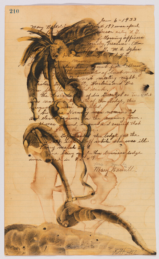 A dark ink octopus drawing overlays a handwritten journal page dated January 6, 1933.