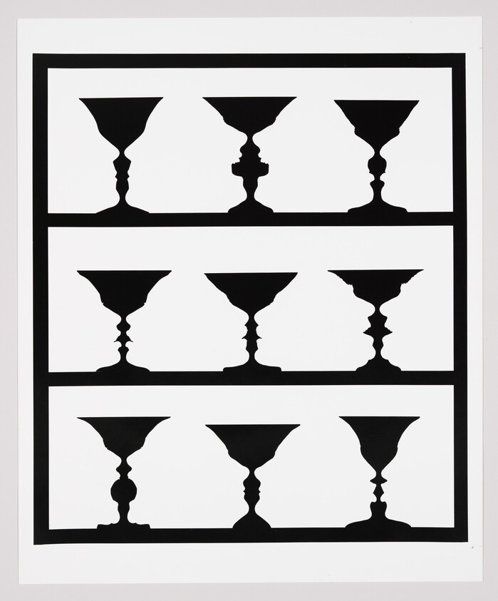 Nine black goblet silhouettes arranged in three rows against a white background.
