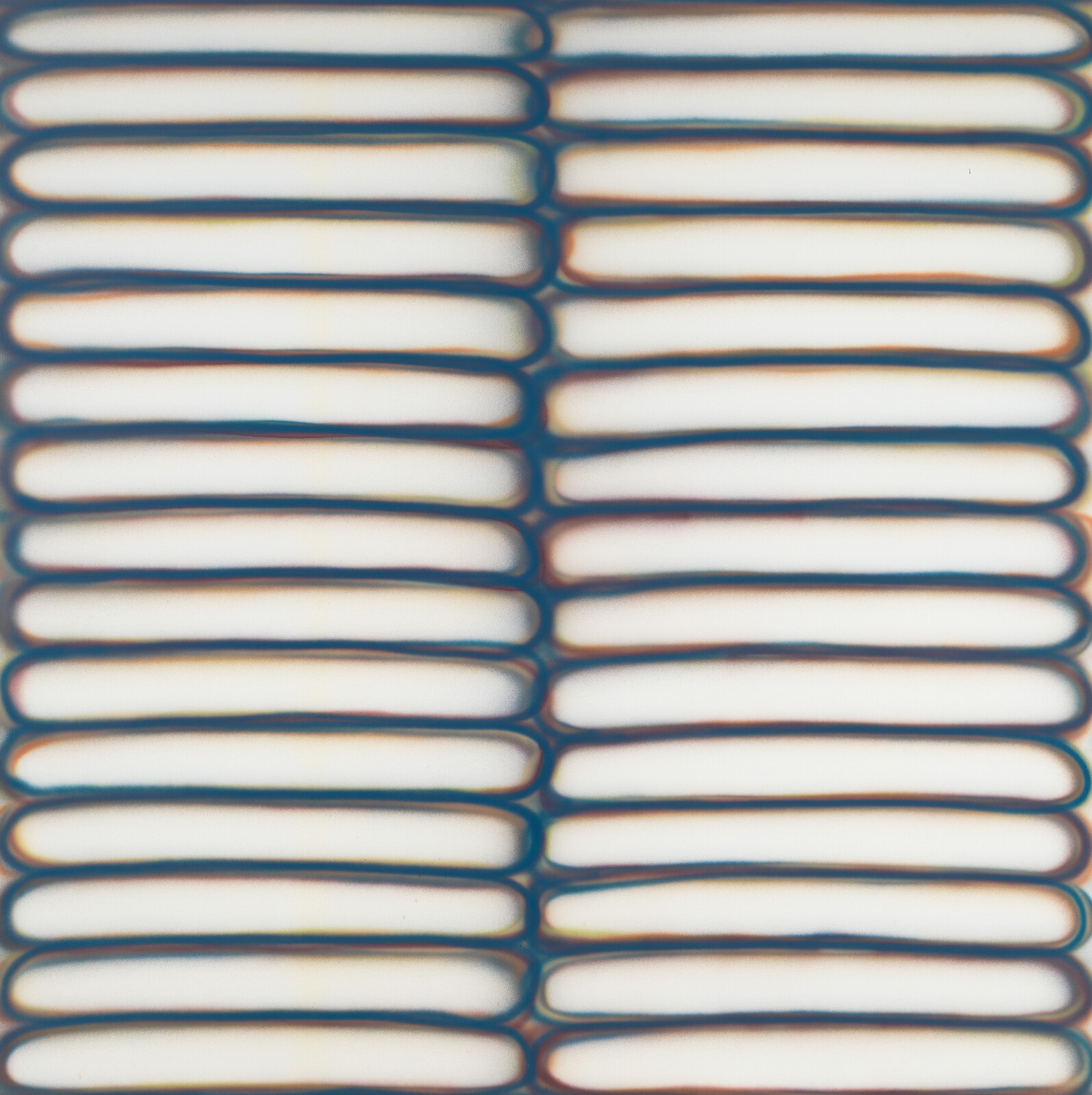 Two columns of rounded, white, pill-like shapes with dark blue outlines forming a repeating grid.