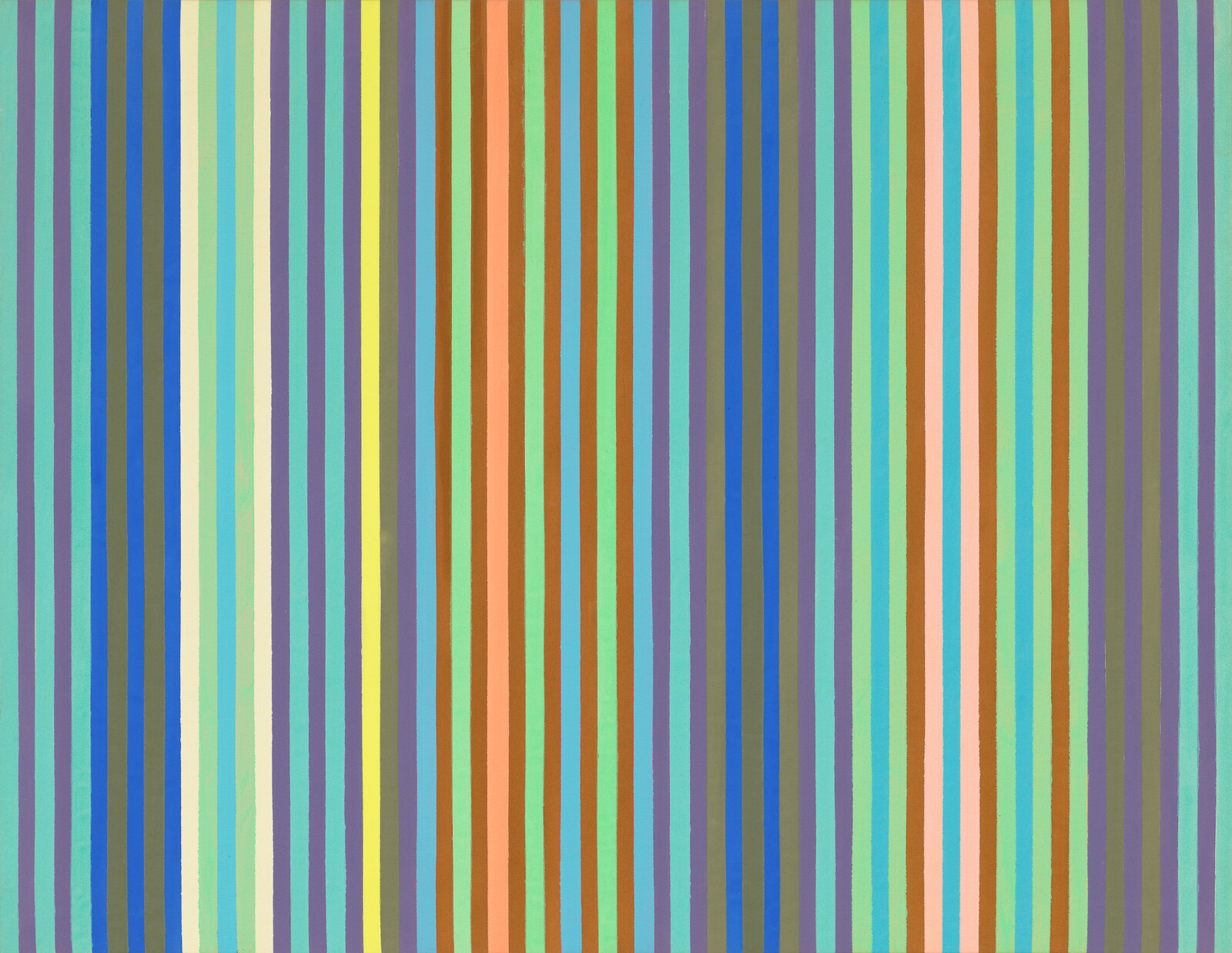 A colorful abstract background with vertical stripes in various shades of blue, green, yellow, purple, and orange.