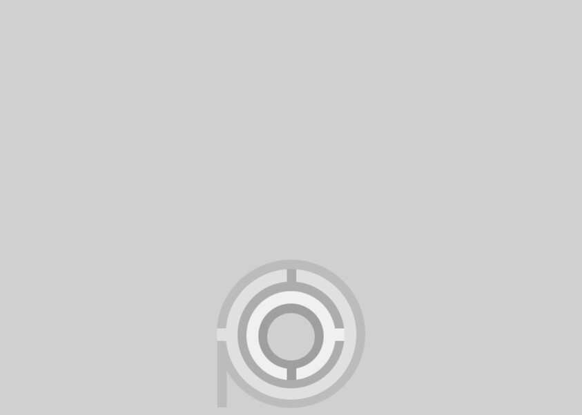 Gray background with a simple circular geometric design near the bottom center, no other details visible.