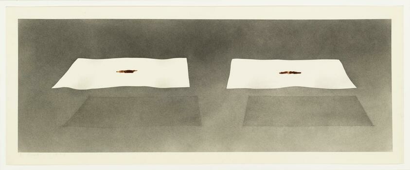 Edward Ruscha Two Sheets Stained With Blood Whitney Museum Of American Art