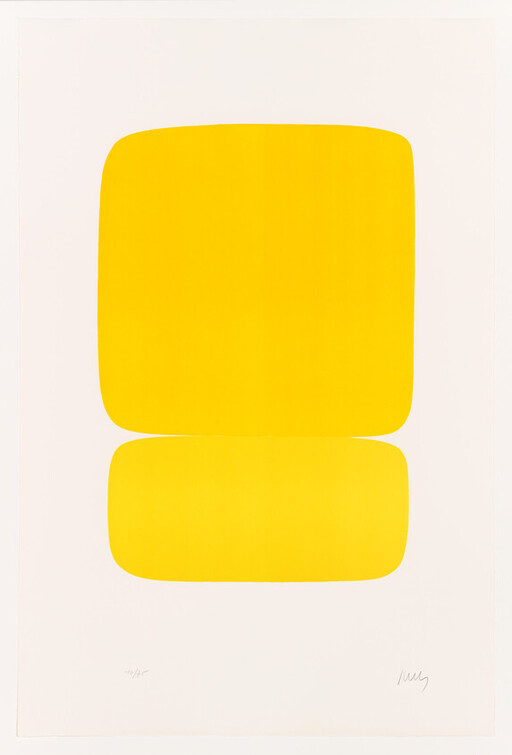 Two stacked rounded yellow rectangles centered on a white background.