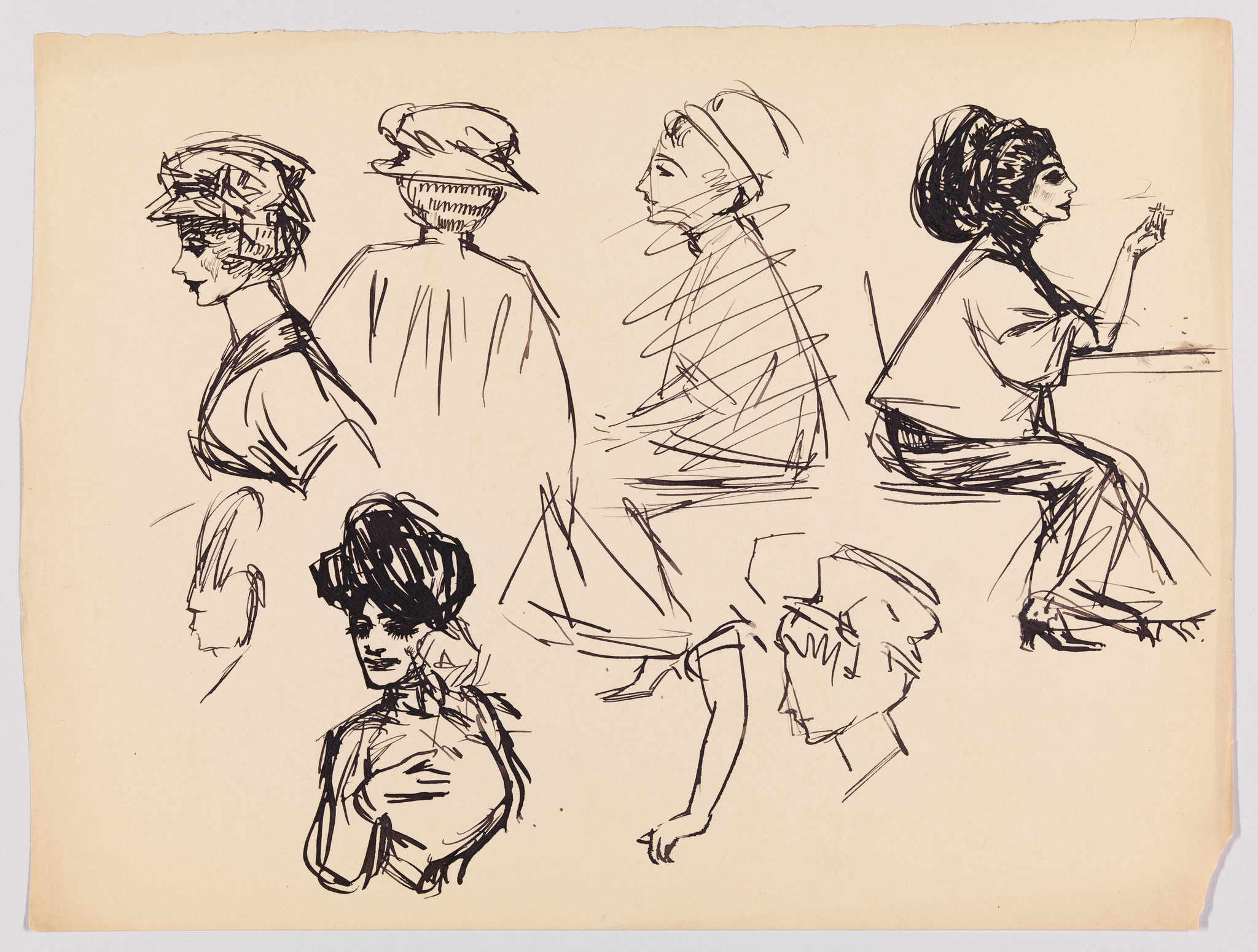 Edward Hopper Study of a Seated Man in Profile  Edward hopper American  realism Sketches