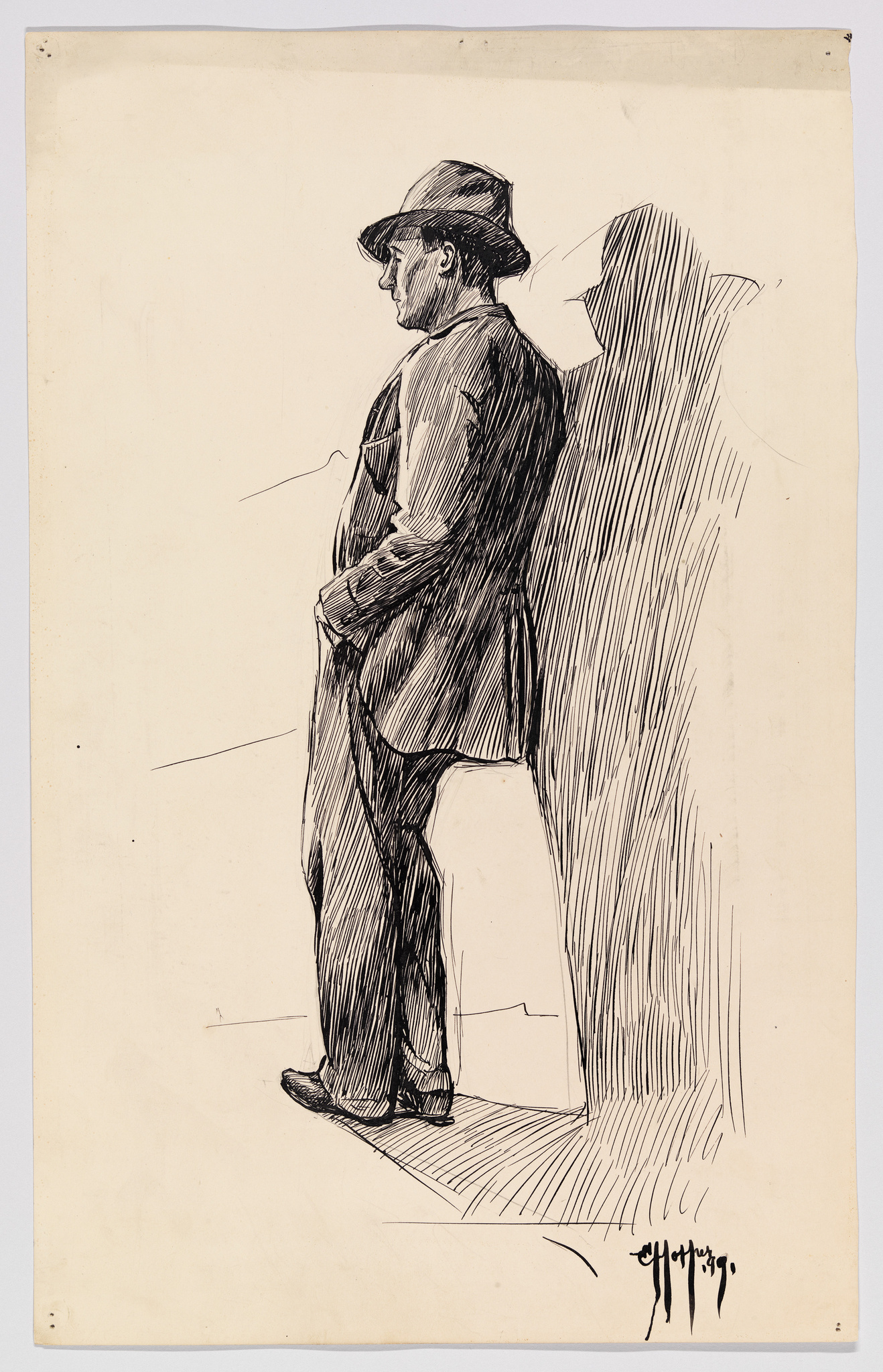 Edward Hopper (Study of a Man Leaning Against a Wall) Whitney