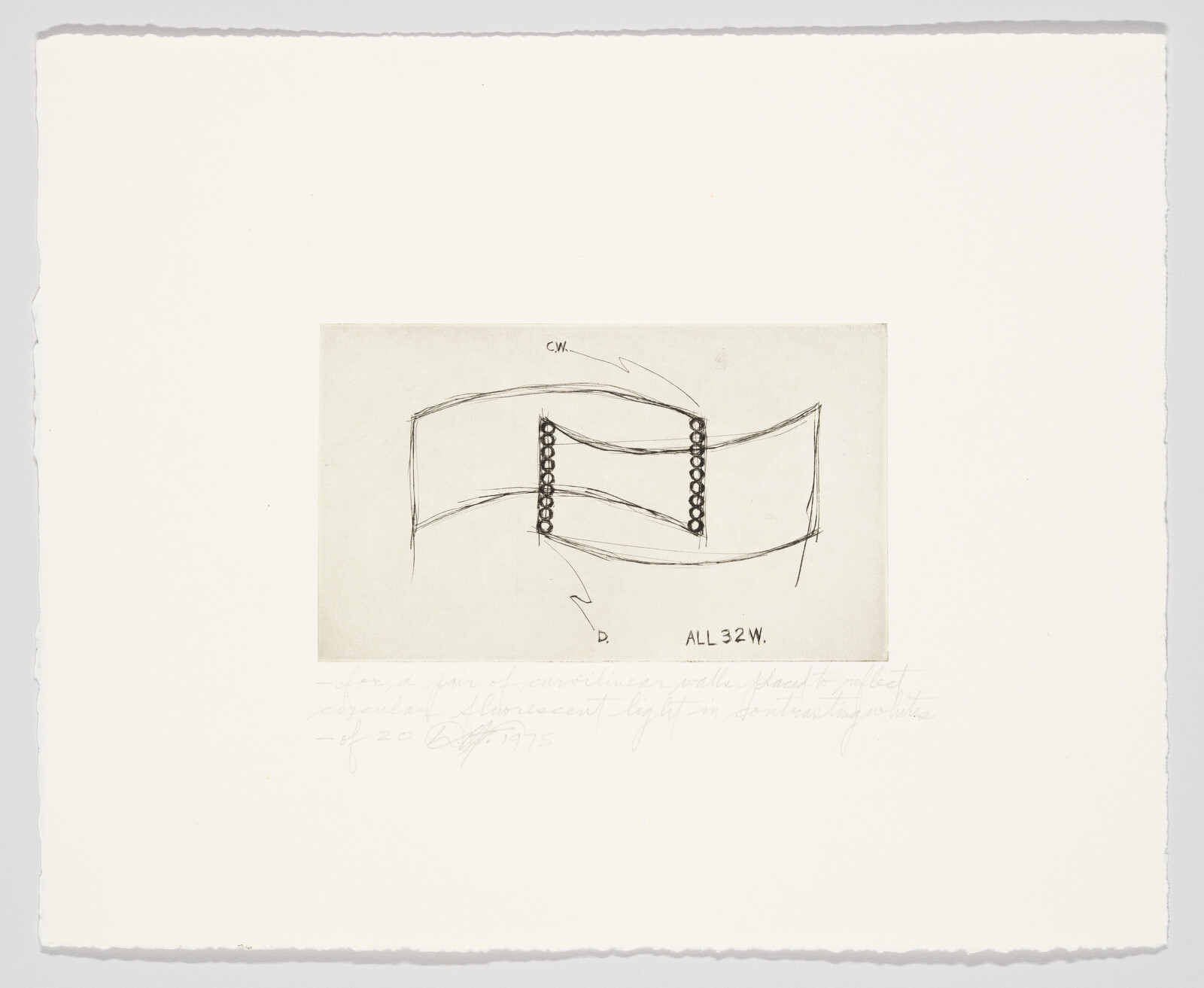 Three curved panels connected by two vertical rows of circular elements in a hand-drawn sketch.