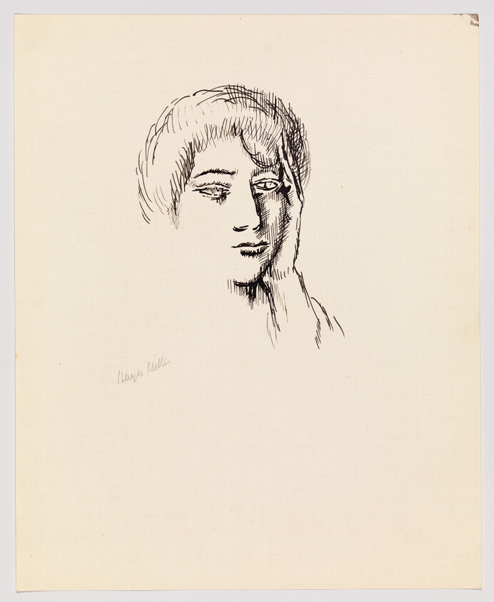 A simple pen sketch of a person resting their head on one hand with a thoughtful expression.