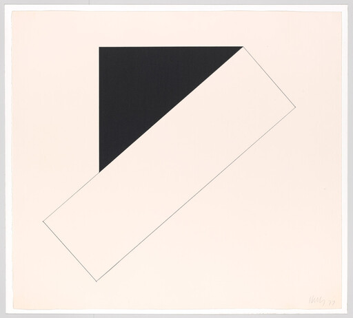A pale diagonal rectangle overlays a dark triangular block near the top left on a light background.