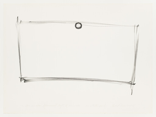 A simple charcoal rectangle frame with a small dark circle near the top center.