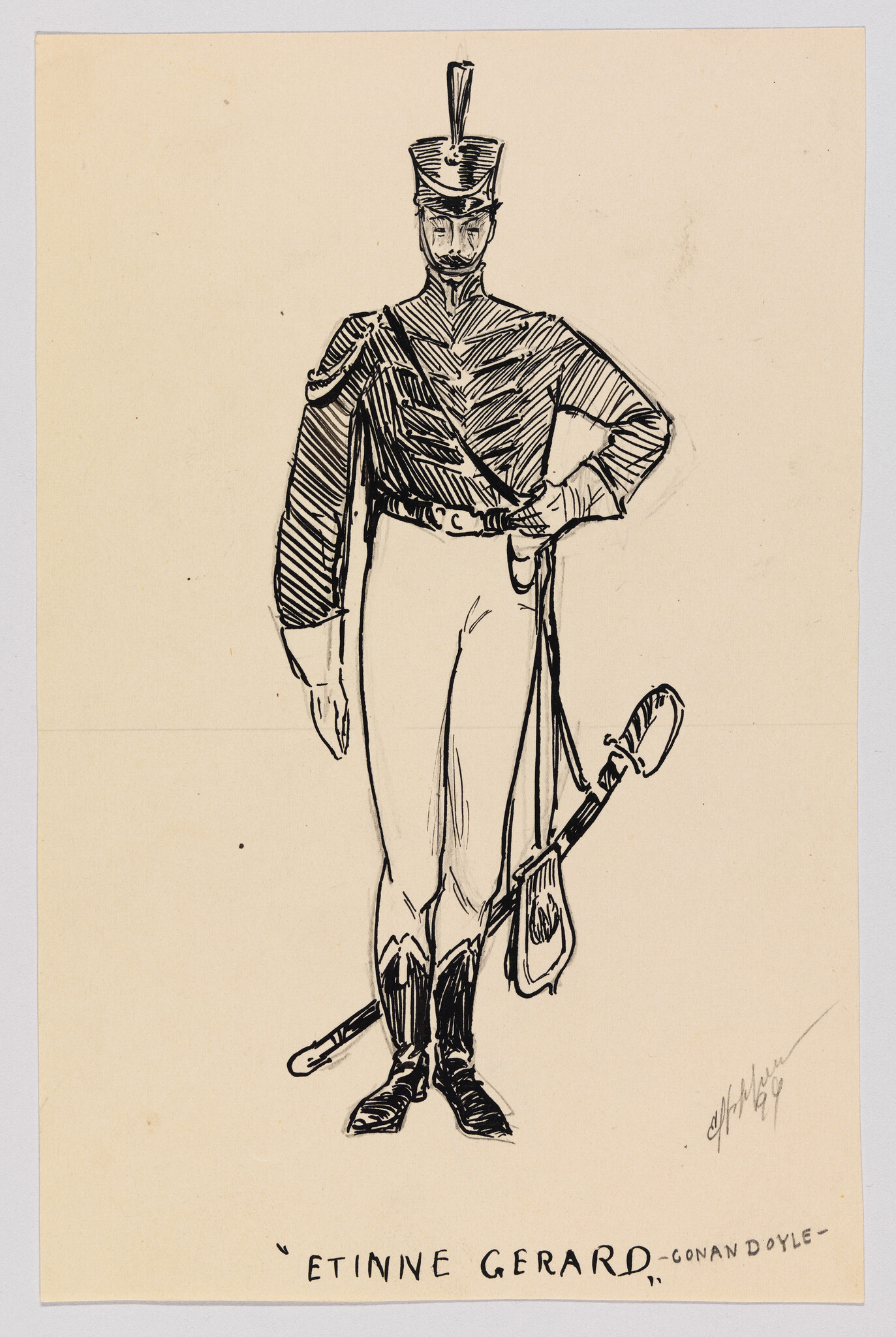 A standing soldier in ornate uniform with a baton and the name "Etinne Gerard" below.