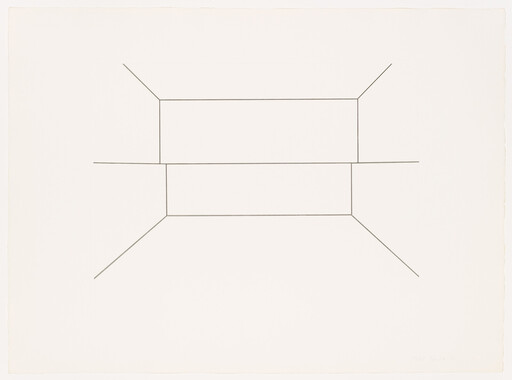 Simple line drawing showing two stacked rectangular boxes suggesting a rectangular room in perspective.