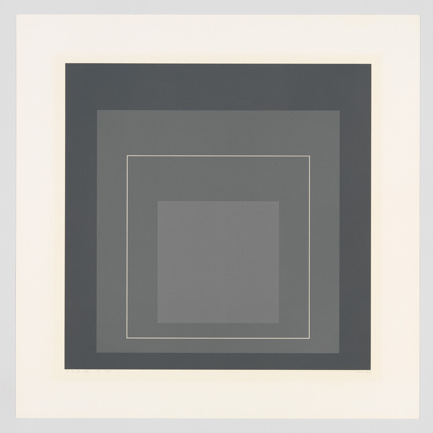 Concentric gray squares with a thin white inner outline centered on a light background.