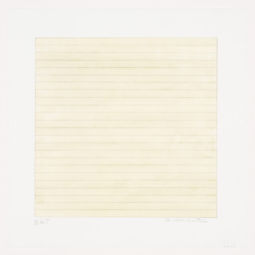 A square sheet of aged, faintly lined paper centered on a clean white background.