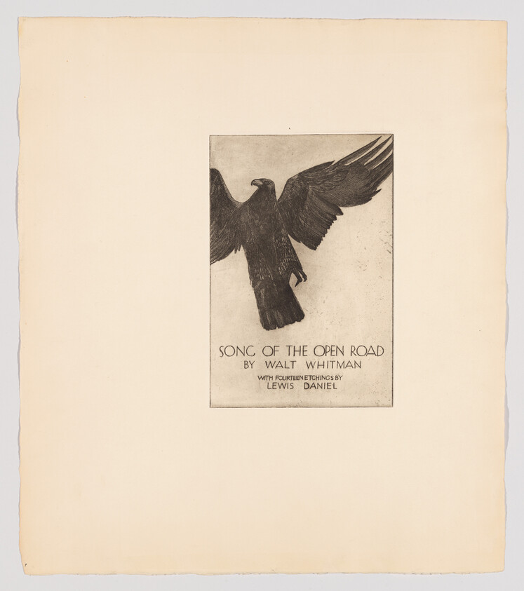 A large black bird with outstretched wings above the title "Song of the Open Road" by Walt Whitman.