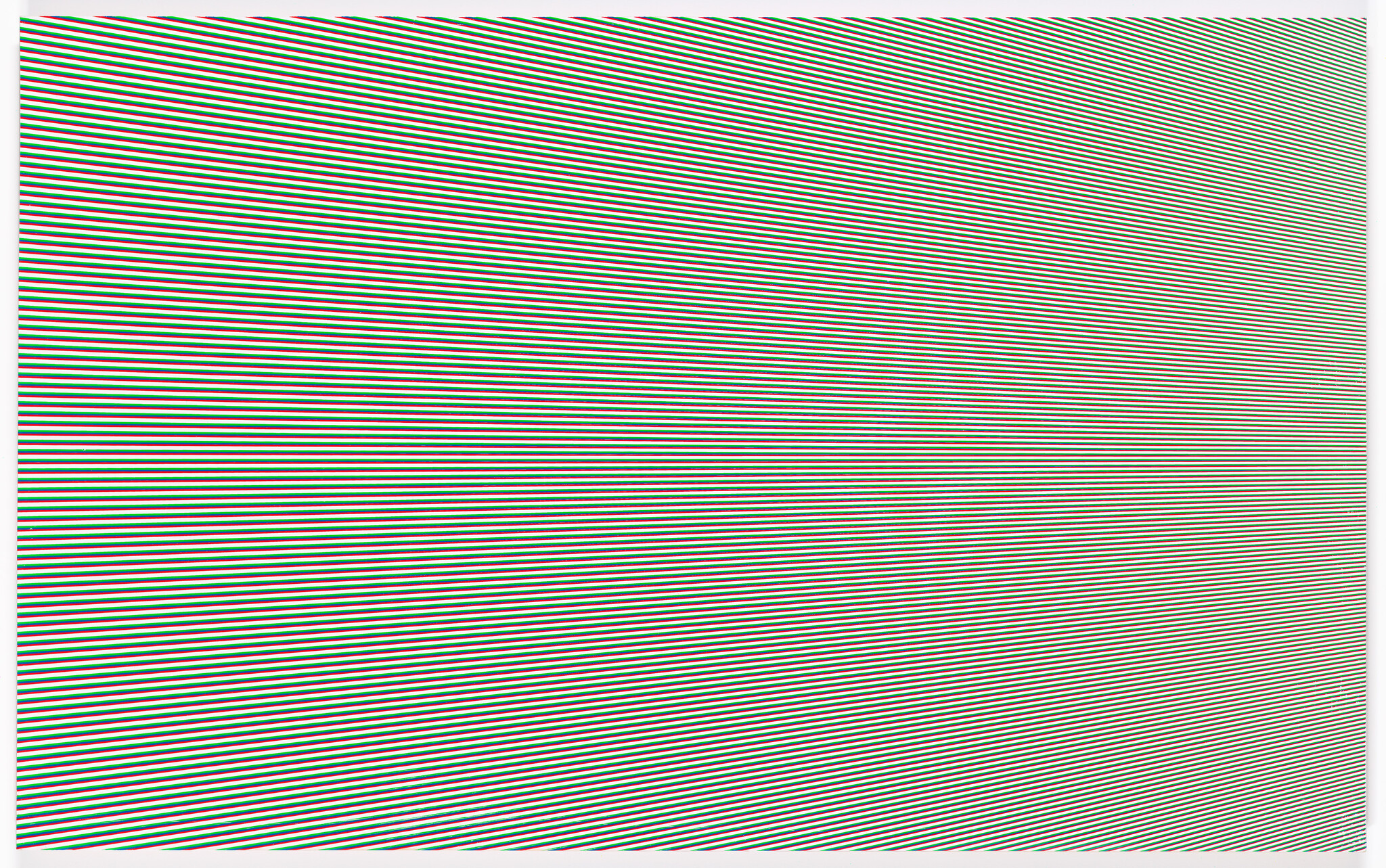 Thin diagonal red and teal stripes repeat across a pale background, creating a lined pattern.