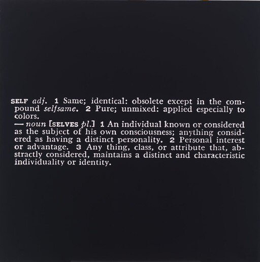The word "SELF" and its dictionary definition explaining identity and individual consciousness.