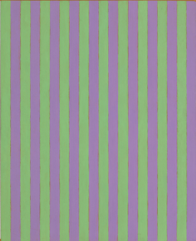 Evenly spaced vertical green and purple stripes covering the entire surface.