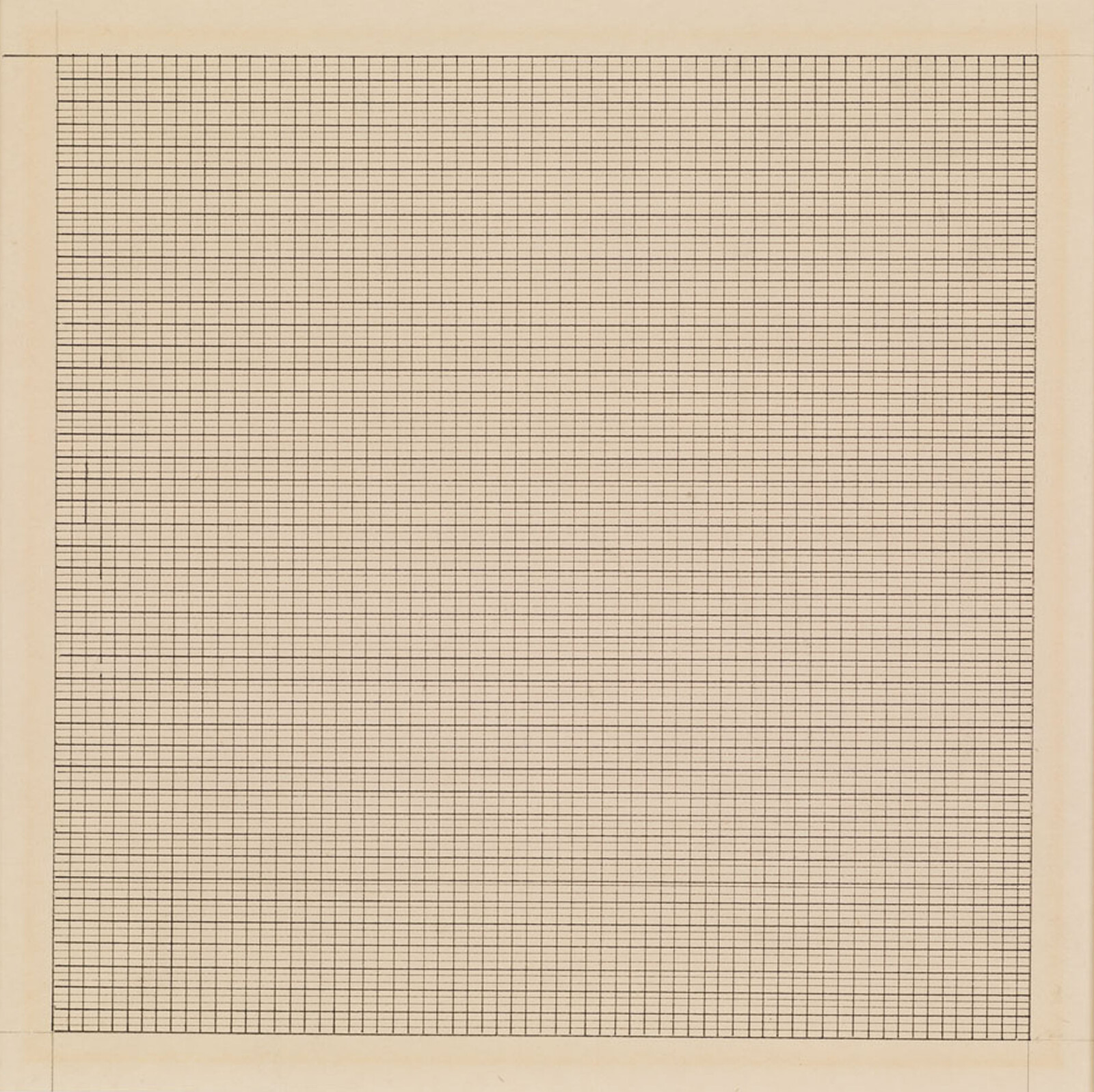 Blank square grid paper with thin black lines and wide beige margins.