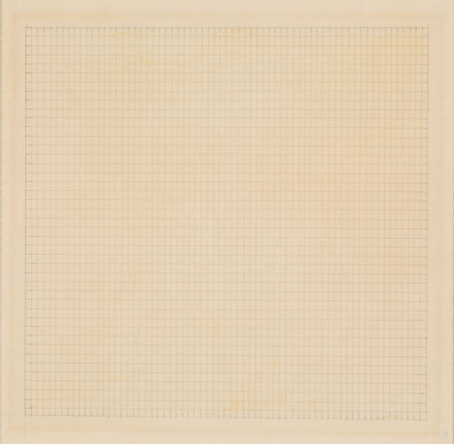 Blank aged graph paper with a light square grid and faint yellowed edges.