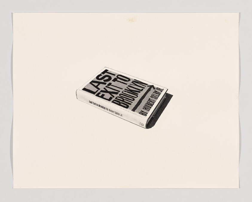 Book titled "Last Exit to Brooklyn" by Hubert Selby Jr. with bold black text on the cover.