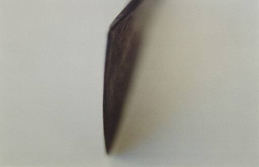 Close-up of a coin's thin ridged edge standing vertically against a soft background.