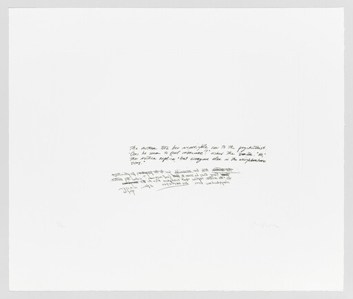Small handwritten notes centered on a large blank white sheet of paper.
