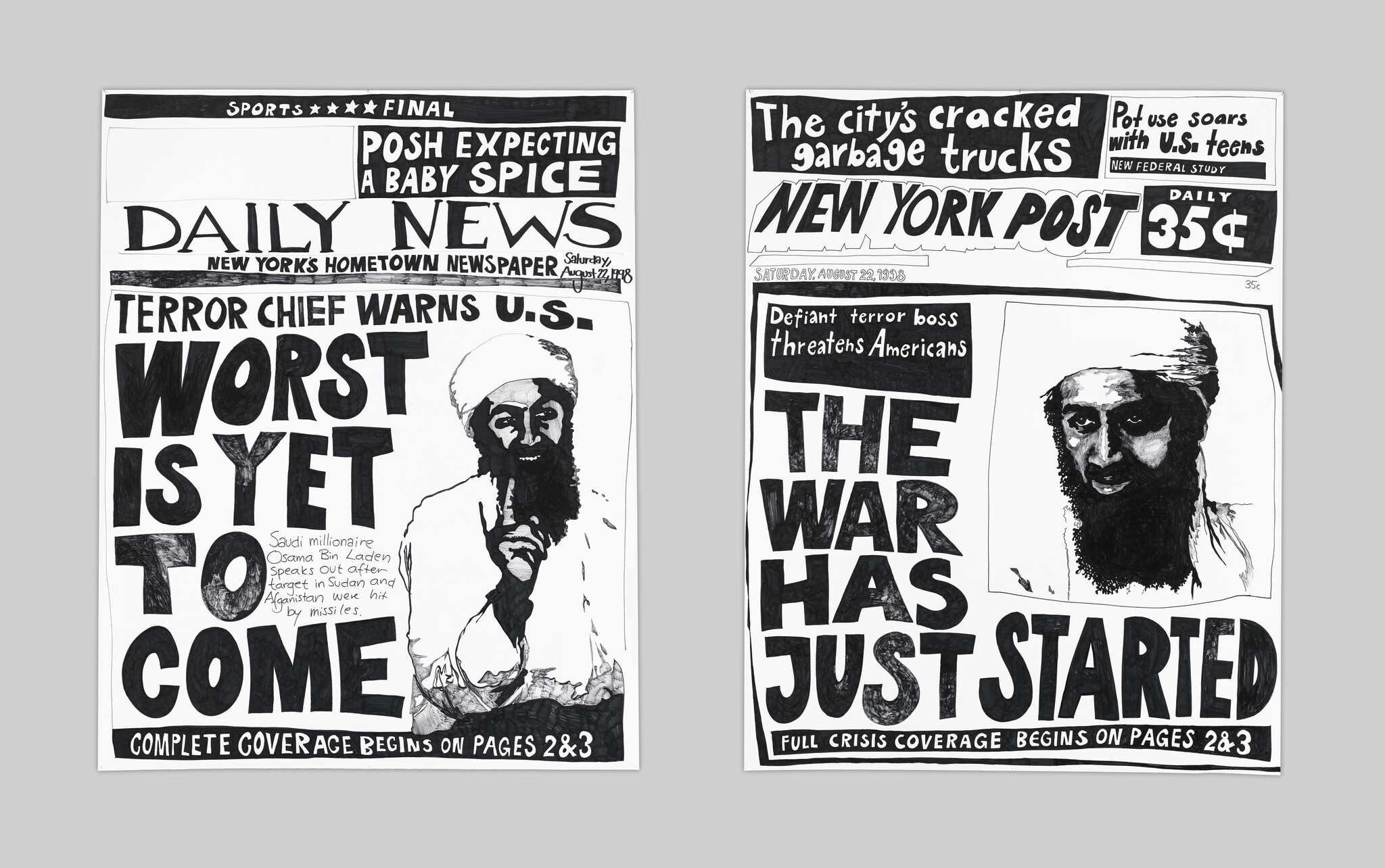 Newspaper front pages show a bearded man in a turban with headlines warning "Worst is yet to come."