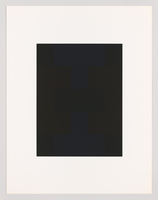 Centered large dark rectangle with subtle square blocks on a wide white background.
