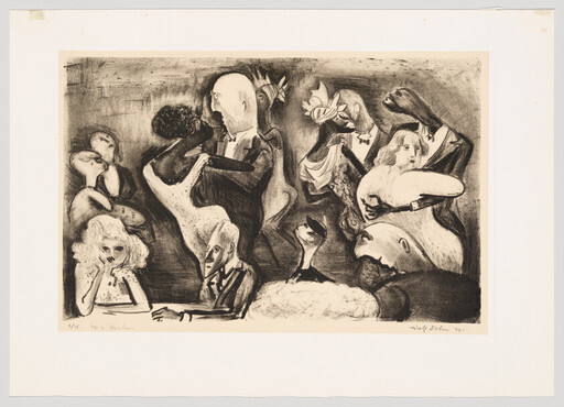 Several couples dance closely while others sit and watch in a crowded night club scene.