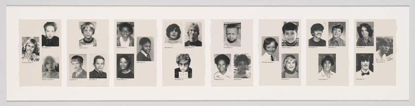 Row of individual student headshots arranged in a multi-page yearbook layout.