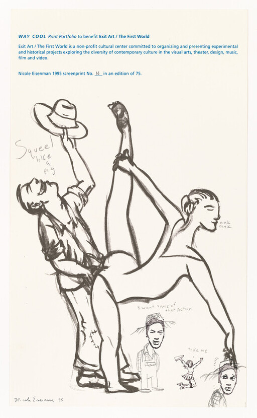 Two performers in a playful acrobatic pose, one holding a hat while balancing the other's legs.