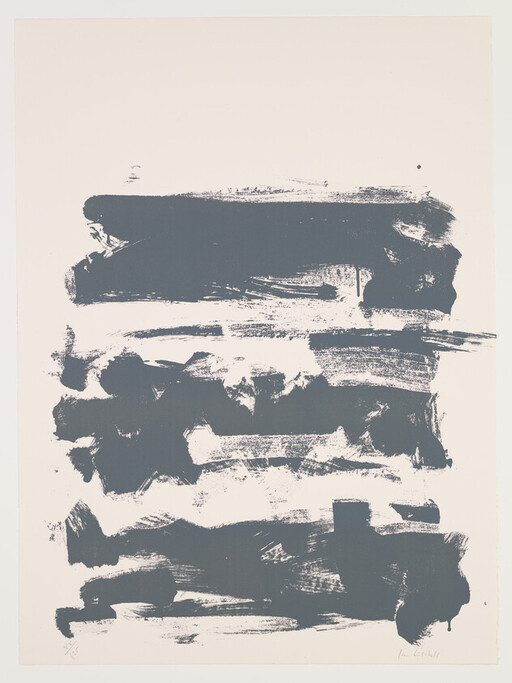 Several wide dark gray horizontal brushstrokes layered across an off-white background.