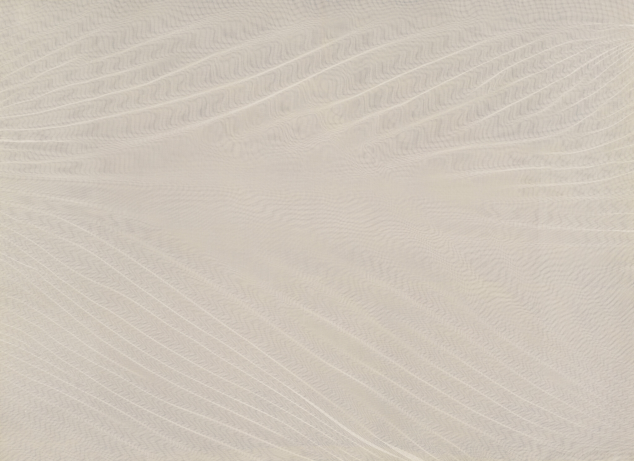 Beige fabric-like background with subtle wavy linear patterns creating a soft textured surface.