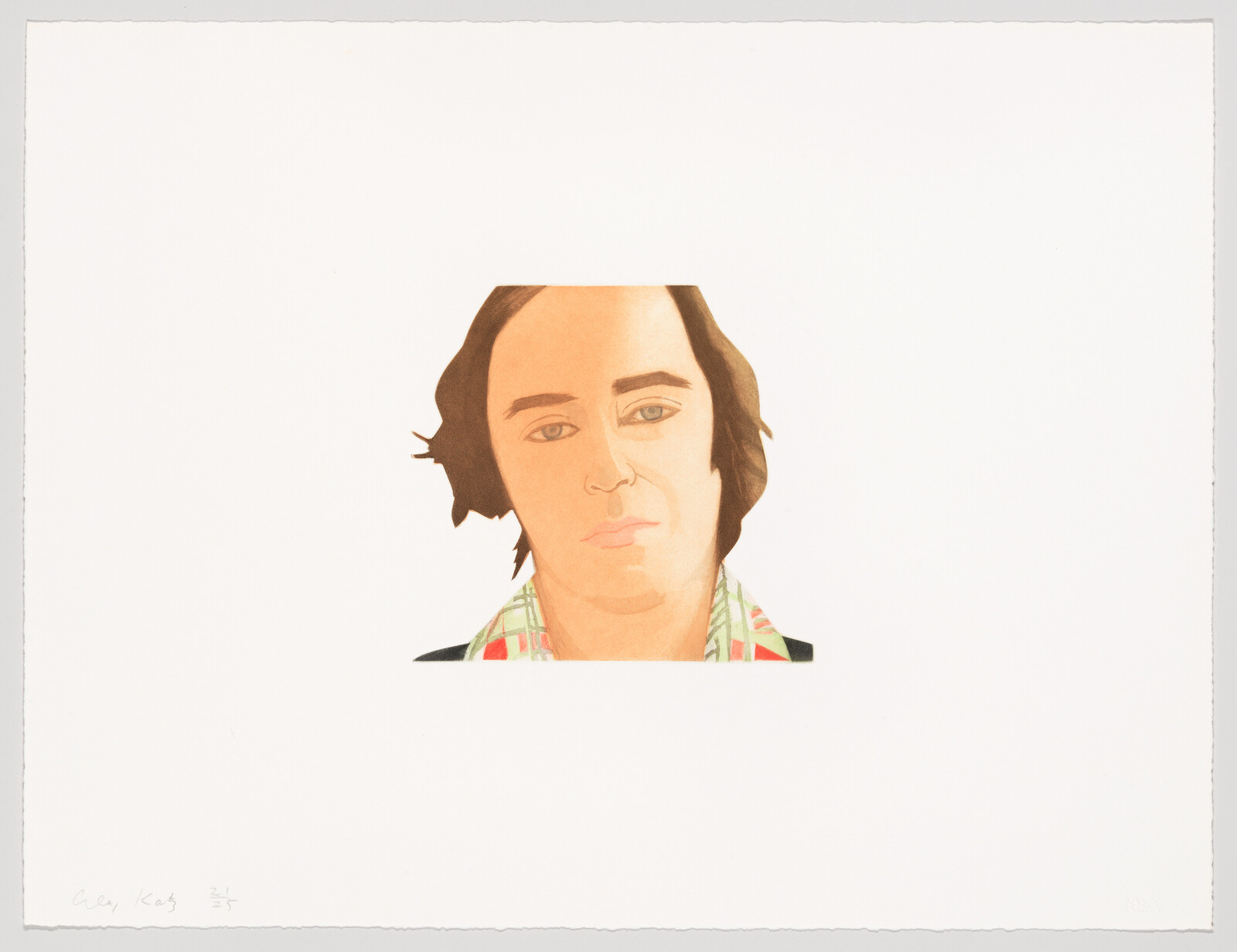 A cropped portrait of a young person with short dark hair and a patterned collar.