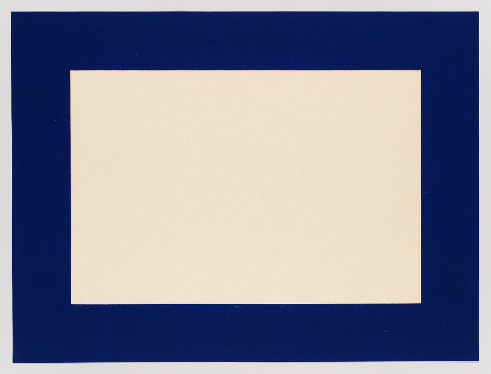 A large cream rectangle centered within a wide dark blue rectangular border.