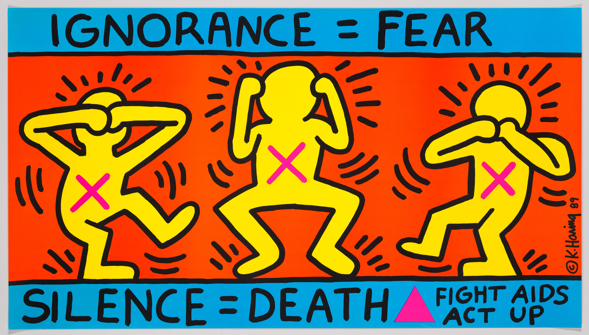  Keith Haring, Ignorance = Fear / Silence = Death, 1989