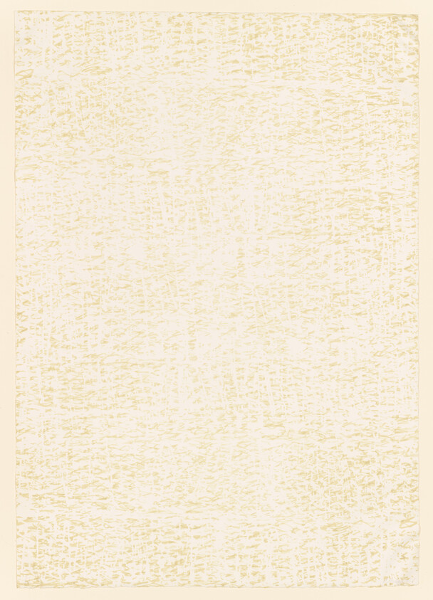 Aged cream paper with subtle textured scratches, uneven edges, and a faint distressed surface.