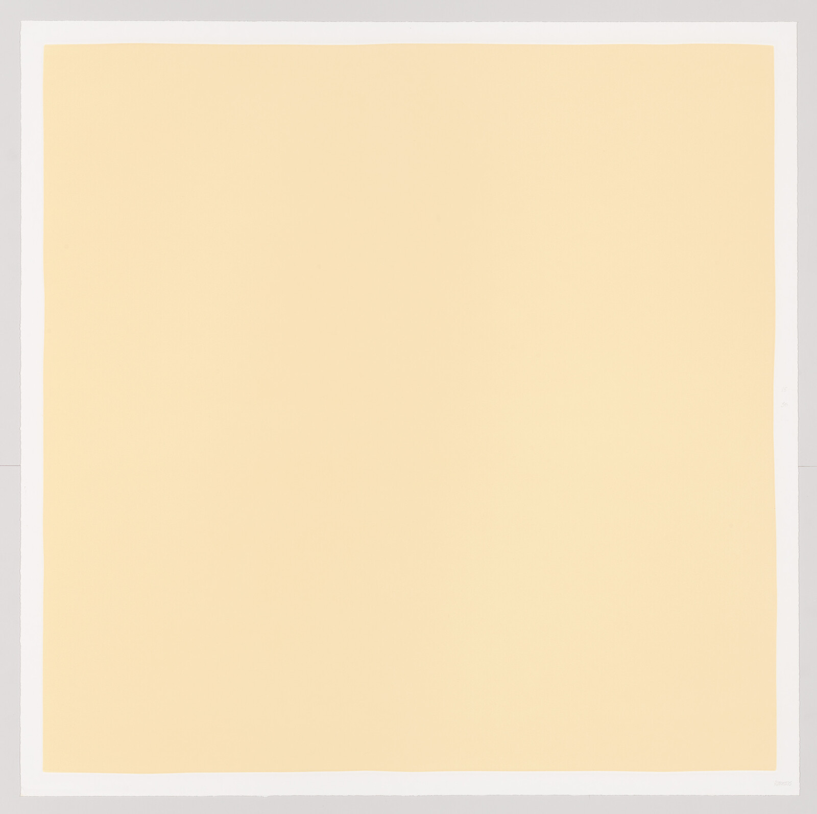 Large pale yellow square centered on a white background with a thin white border.