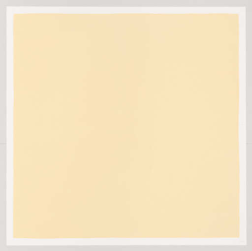 Large pale yellow square centered on a white background with a thin white border.