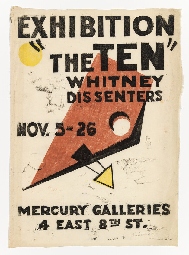 Poster announcing "Exhibition The Ten Whitney Dissenters" at Mercury Galleries, Nov. 5–26.