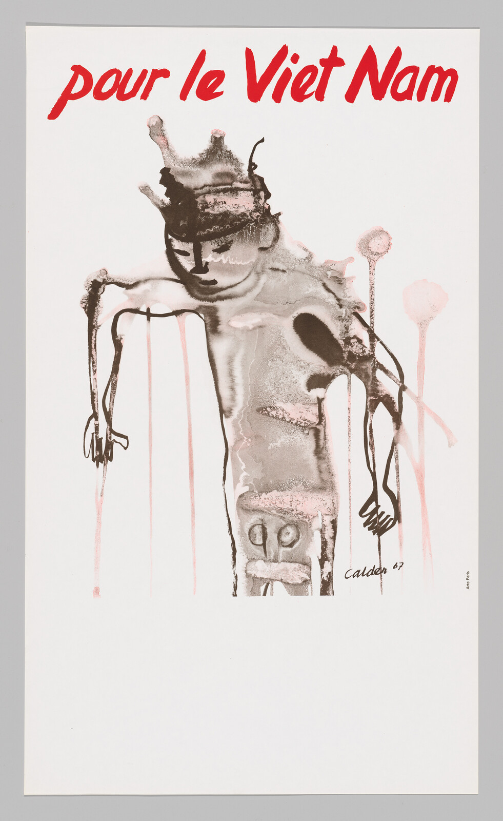 Red text "pour le Viet Nam" above a dripping abstract humanoid figure in black and pink.