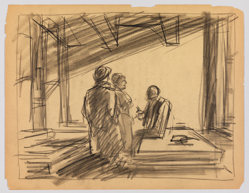 Edward Hopper | Study for Conference at Night | Whitney Museum of ...