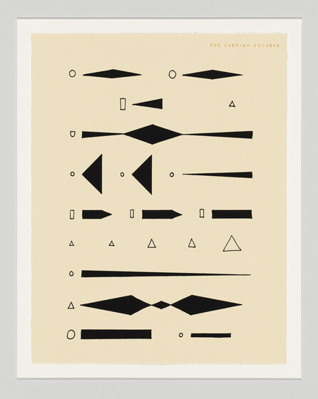 A series of black triangular and rhomboidal shapes organized in a neat, chart-like way.