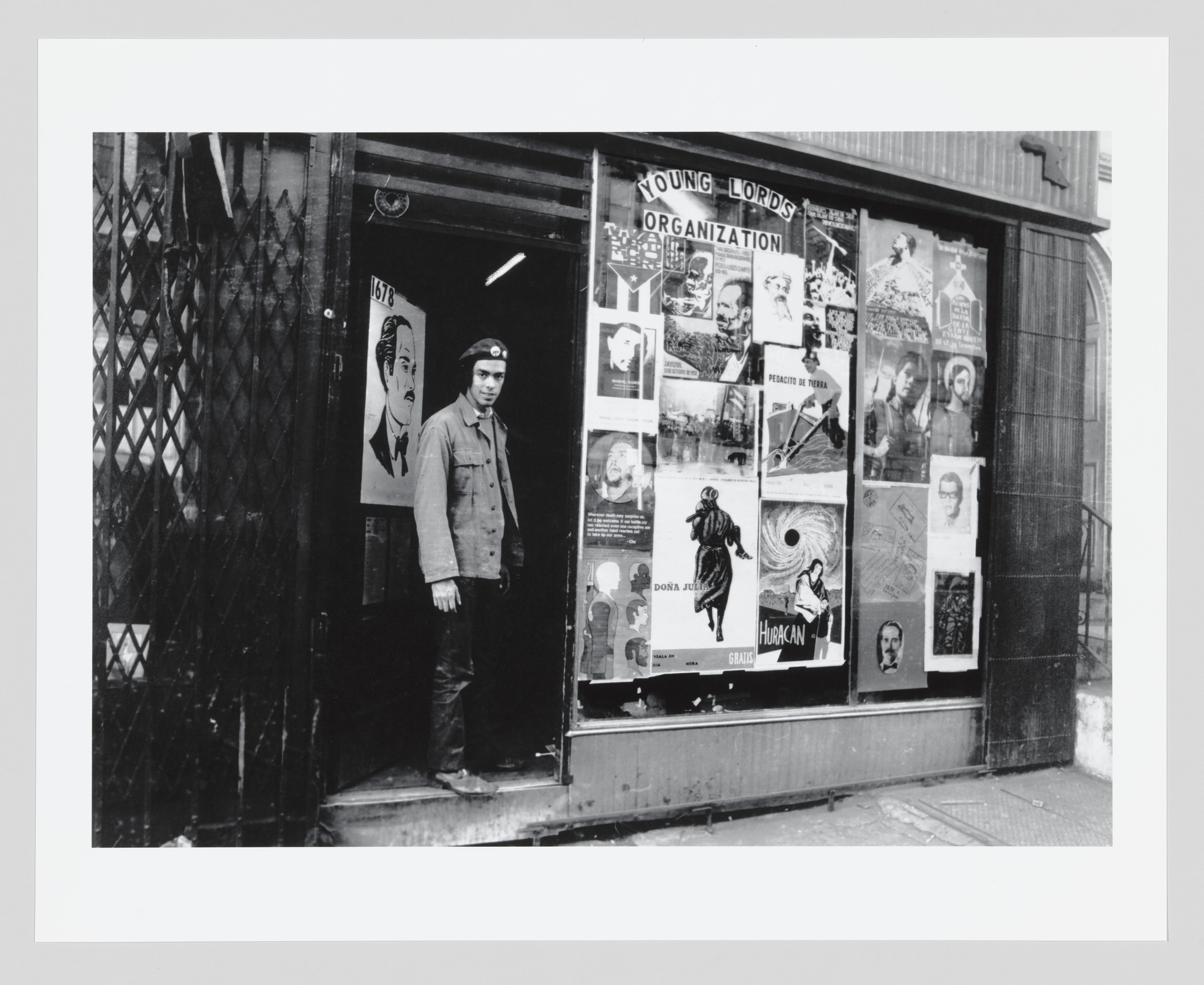 Hiram Maristany, Juan Gonzalez, Minister of Education of the Young Lords,  at original storefront office headquarters