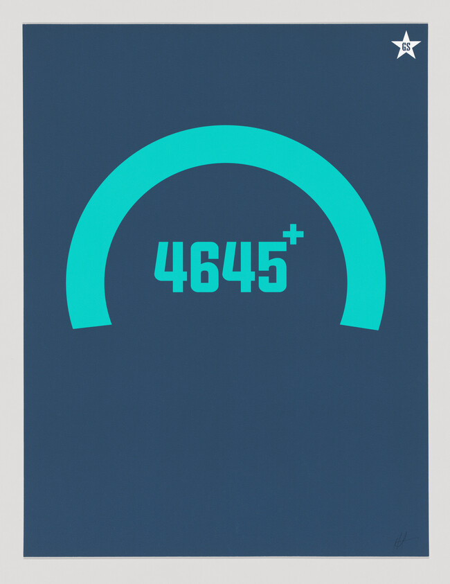 Teal semicircular gauge displays the number 4645+ on a dark blue background.