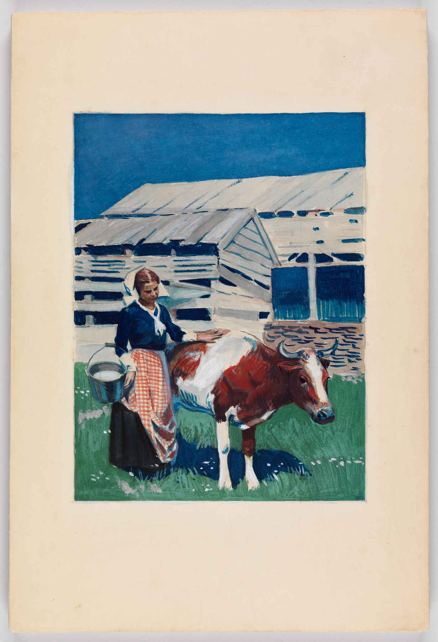 Edward Hopper, (Milk Maid and Cow)