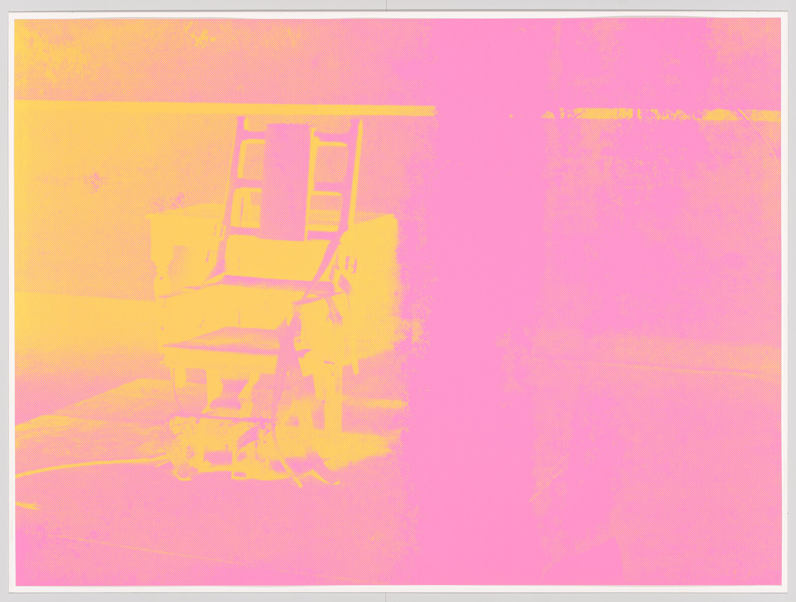 A single lounge chair sits beside an empty pool deck under bright light.